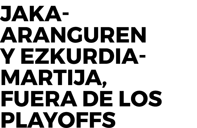 Jaka-Aranguren y Ezkurdia-Martija, fuera de los playoffs