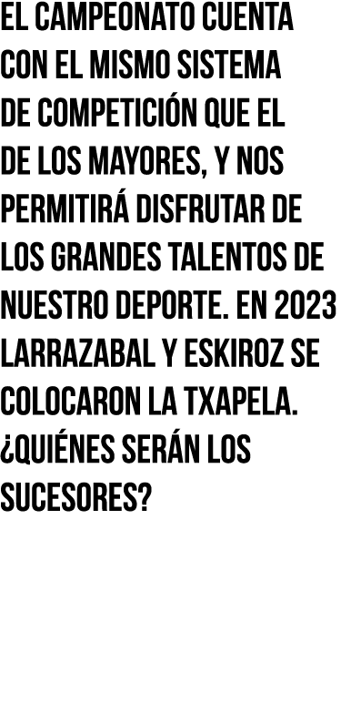 El campeonato cuenta con el mismo sistema de competición que el de los mayores, y nos permitirá disfrutar de los gran   